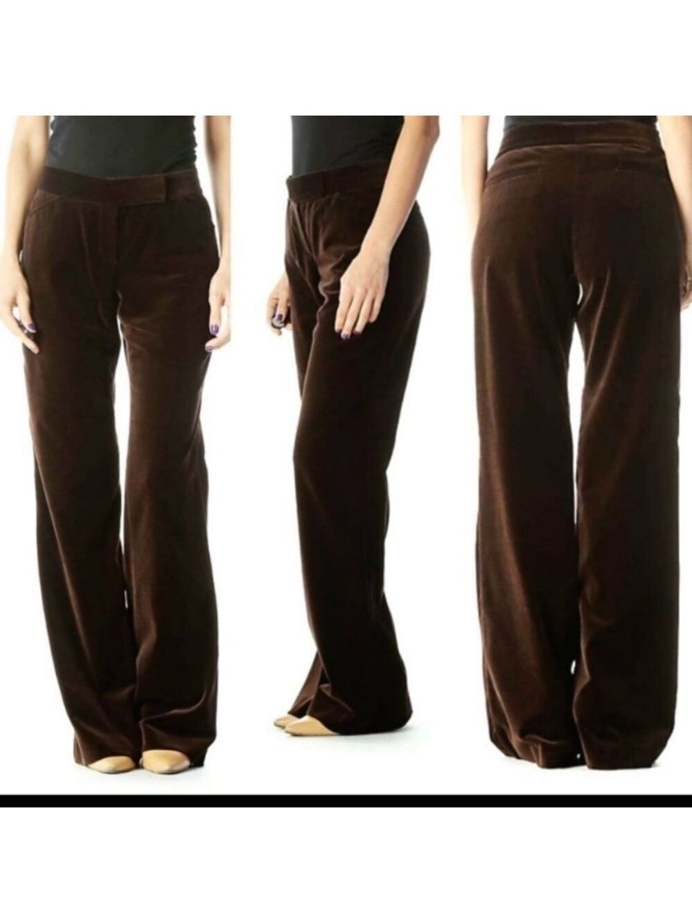 THEORY Chocolate Brown velvet Tara pants Sz 4